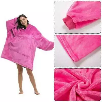 Buy Adult Hoodie Oversized Blanket Sherpa Fleece Extra Large Giant Hooded Sweatshirt • 10.99£