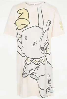 Buy Official Disney Dumbo Elephant Large Image Cute Face Nightdress Size 16-18 New • 16.99£