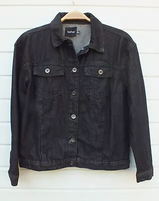 Buy BRAND NEW BLACK DENIM JEAN JACKET WITH 4 POCKETS. BUST UP TO 38ins • 10£