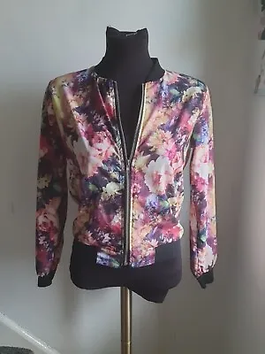 Buy Floral Ladies Bomber Jacket Size 10 • 3£