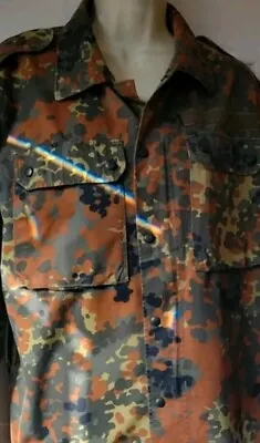 Buy Kohler GMBH Flecktarn Camo Jacket Mens M/L  Mililtary Snap Zip Overshirt • 20£