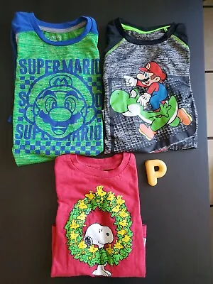 Buy Jumping Beans - Lot Of  3 T-Shirt - Super Mario Brothers &  Snoopy - Long Sleeve • 10.23£