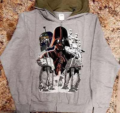 Buy Star Wars Hoodie Jacket  Vader Boba Fett Stormtroopers Disney Lucas Adult SM NEW • 17£