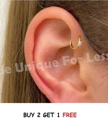 Buy Cartilage Hoop Tragus Nose Single Forward Helix RING Earring, Hoop Helix Ring • 2.99£