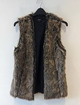 Buy Papaya Ladies Faux Fur Brown Gilet Size 14 With Pockets Sleeveless Jacket VGC • 9.99£