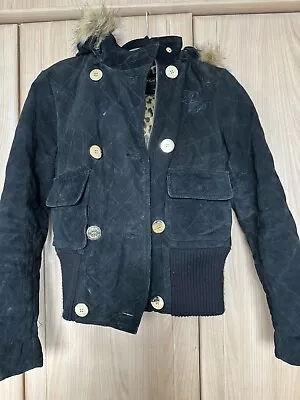 Buy Babyphat Vintage Women’s Leather Suede Designer Hooded Jacket Small • 35£