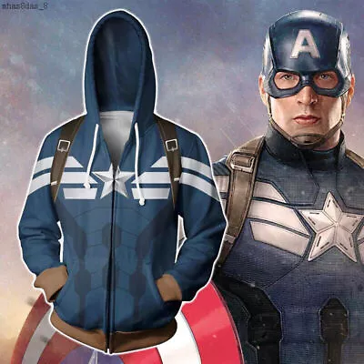 Buy Hot！avengers League Captain America Role-Playing Men's Autumn Sweatshirt Jacket • 44.87£