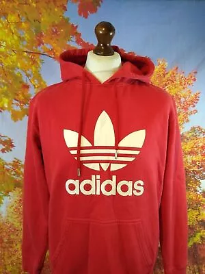 Buy Adidas Trefoil Red Big Spell Out Logo Hoodie. UK Women's Size Large • 21£