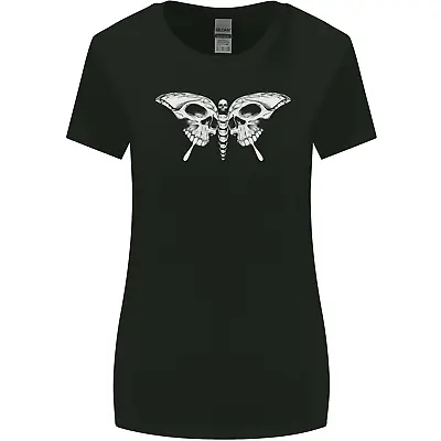 Buy Moth Skull Halloween Womens Wider Cut T-Shirt • 9.99£