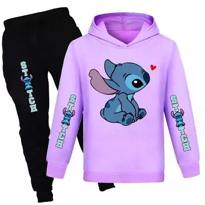 Buy Kids Boys Girls Lilo Stitch Hoodies Jumper Sweatshirt Tops Pants Outfit Clothes† • 13.99£