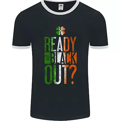 Buy Ready To Black Out St Patricks Day MMA Mens Ringer T-Shirt FotL • 8.99£