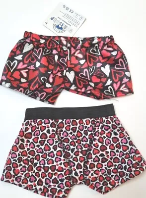 Buy BUILD A BEAR Two Boxer Shorts Harts Black & Red BNWT Valentines 2024 Edition • 14.39£