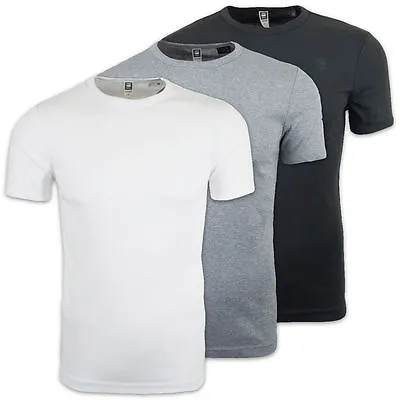 Buy G-star T-shirt - Double Pack Crew Neck Tee - Slim/reg Fit -black/white/grey/blue • 28.99£