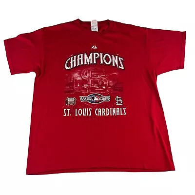 Buy Fruit Of The Loom St Louis Cardinals 2006 National Champions T-Shirt Size XL Red • 10.95£