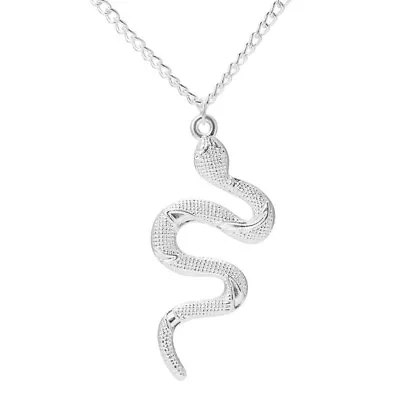 Buy Silver Chain Cool Snake Pendant Necklace For Womens Mens Fashion Jewellery Gift • 1.82£