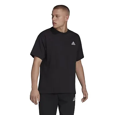 Buy Men's Adidas Original Trefoil Essential Casual T-Shirt Black HE4387 RRP £49.99 • 9.99£