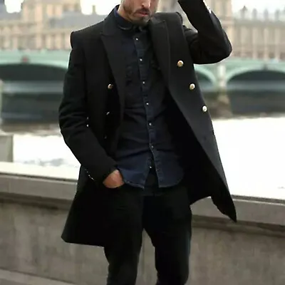 Buy Men Plus Size Winter Coat Lapel Collar Long Sleeve Padded Leather Jacket • 45.59£