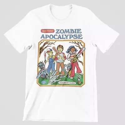 Buy Zombie Apocalypse T-Shirt Funny Cartoon My First Tee 80s 90s Retro Dead • 5.99£