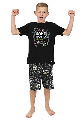 Buy Game Over Recharging Short Black Pyjamas 11 To16 Years Pj • 11.99£