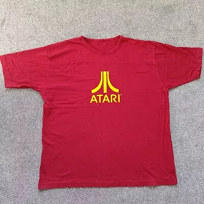 Buy Atari T-Shirt Tee Men's Size XL Model 100% Cotton - Red / Burgundy Large Logo • 16£