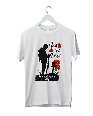 Buy Lest We Forget Remembrance Day Soldier T Shirt, Support Our Heroes-Patriotic Top • 11.99£