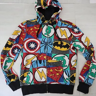 Buy Batman Shazam Cpt. America Spider Rebel Minds Hero Hoodie Jacket Womens Size L • 6.61£