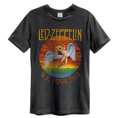 Buy Amplified Mens Led Zeppelin Tour 75 T-Shirt NS5187 • 23.03£