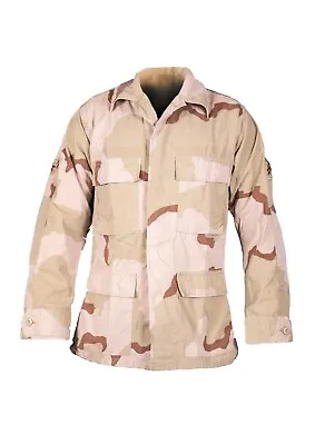 Buy Genuine US Army Desert Camouflage Shirt 3 Colour BDU Combat Military Jacket DCP • 19.99£