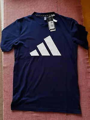 Buy Adidas Train Essentials Feelready Logo Blue T-Shirt Small • 15£