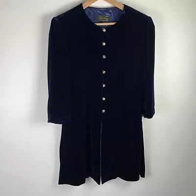 Buy Beatrice Von Tresckow Velvet Jacket Size 12 Midnight Blue Chest 37  **FLAWS** • 50£