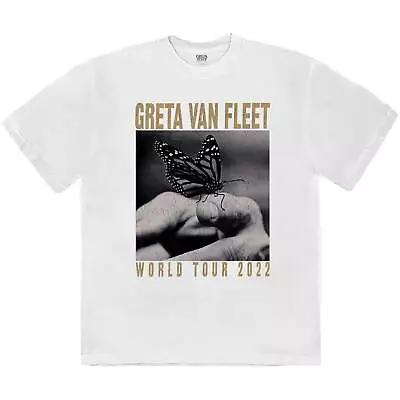 Buy GRETA VAN FLEET  Official Unisex T- Shirt - World Tour Butterfly- White  Cotton • 17.99£