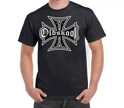 Buy Oldskool Iron Cross T-shirt T Shirt Clothing Apparel Hot Rod Rockabilly Tshirt • 18.97£