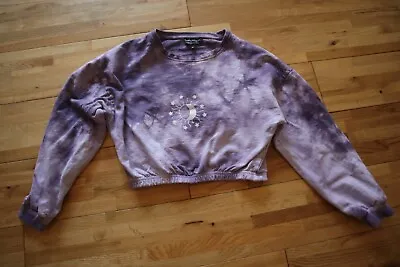 Buy Wednesday's Girl Celestial Purple Tie Dye Crop Top Moon And Stars Whimsigoth XS  • 4.88£