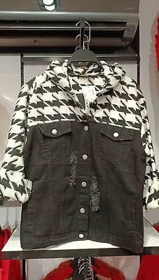 Buy Womens Ladies Hooded Distressed Denim Fleece Trucker Short Coat Jeans Jacket Top • 23£