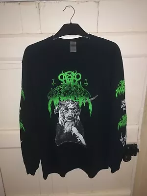 Buy Nunslaughter Long-Sleeved T-shirt Size Medium Death Metal Hells Unholy Fire • 28£