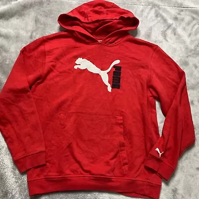 Buy Puma Hoodie Extra Large Red Logo Spellout Hooded Sweatshirt Graphic Jumper Kids • 12.70£