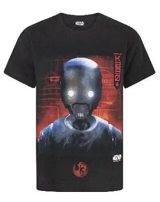 Buy Star Wars Rogue One K2S0 Robot Boy's Children's Black T-Shirt Top • 10.99£