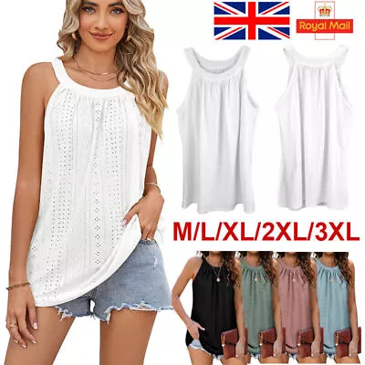 Buy PLUS SIZE Womens Halter Cami Vest Tops Ladies Summer Sleeveless Tank T-shirt Tee • 8.99£