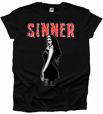Buy Sexy Nun Mens Sinner Tshirt Woman Unisex Unholy Boobs Gothic Alternative UK • 9.99£