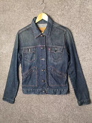 Buy Levi Strauss Dark Blue Cotton Button Up Denim Trucker Jacket - Women's Medium • 29.95£