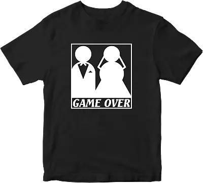 Buy Game Over T-shirt Bride Groom Wedding Funny Married Couple Anniversary Gift Top • 8.99£