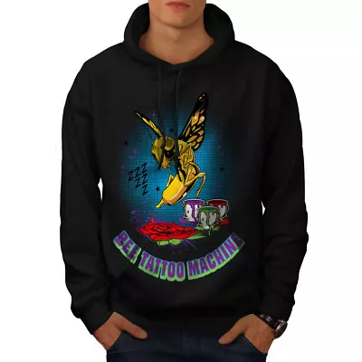 Buy Wellcoda Bee Bug Tattoo Fashion Mens Hoodie, Wasp Casual Hooded Sweatshirt • 31.99£