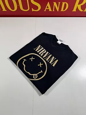 Buy Vintage 00’s Nirvana Smiley Face Flower Sniffin Promo T Shirt. Size Medium  • 0.99£