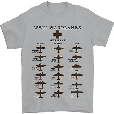 Buy German War Planes WWII Fighters Aircraft Mens T-Shirt 100% Cotton • 7.99£