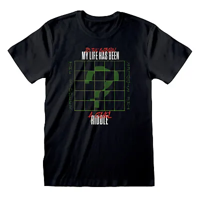 Buy Official Dc Comics The Batman The Riddler Cruel Riddle Print Black T-shirt • 13.99£