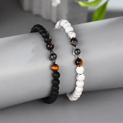 Buy Unique Mens Fashion Photo Projection Beaded Bracelet Modern Jewelry Gift For Him • 16.79£