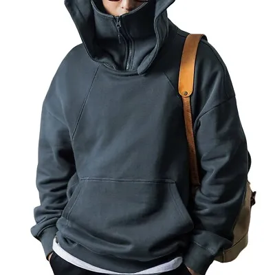 Buy Mens Japanese Techwear Zip Mask Hoodie Pullover Jumper Hooded Sweatshirt Unisex • 101.88£