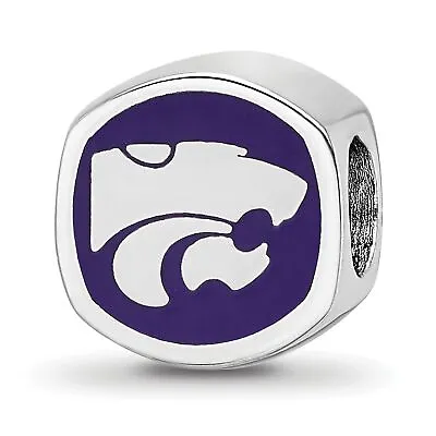 Buy Kansas State Wildcats School Name Mascot Purple Charm Bead In Sterling Silver • 60.61£