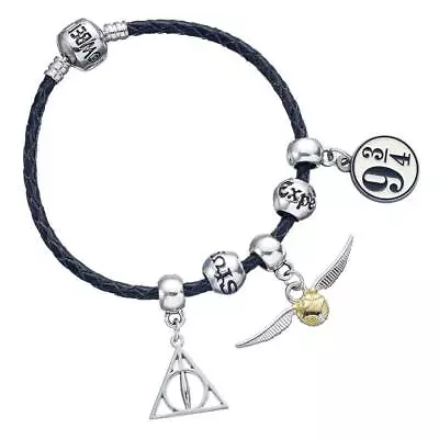 Buy The Carat Shop Harry Potter Leather Bracelet Charm Set Deathly Hallows/Snitch/Pl • 33.88£