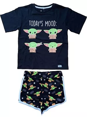 Buy New Girls Star Wars Baby Yoda Pyjamas.top And Shorts.8-9yrs. • 6.95£